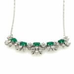 Bucherer Smaragd Collier 42cm ca. 3,3ct Diamanten Weißgold 750/ 18K - Bild 2 Vorschau