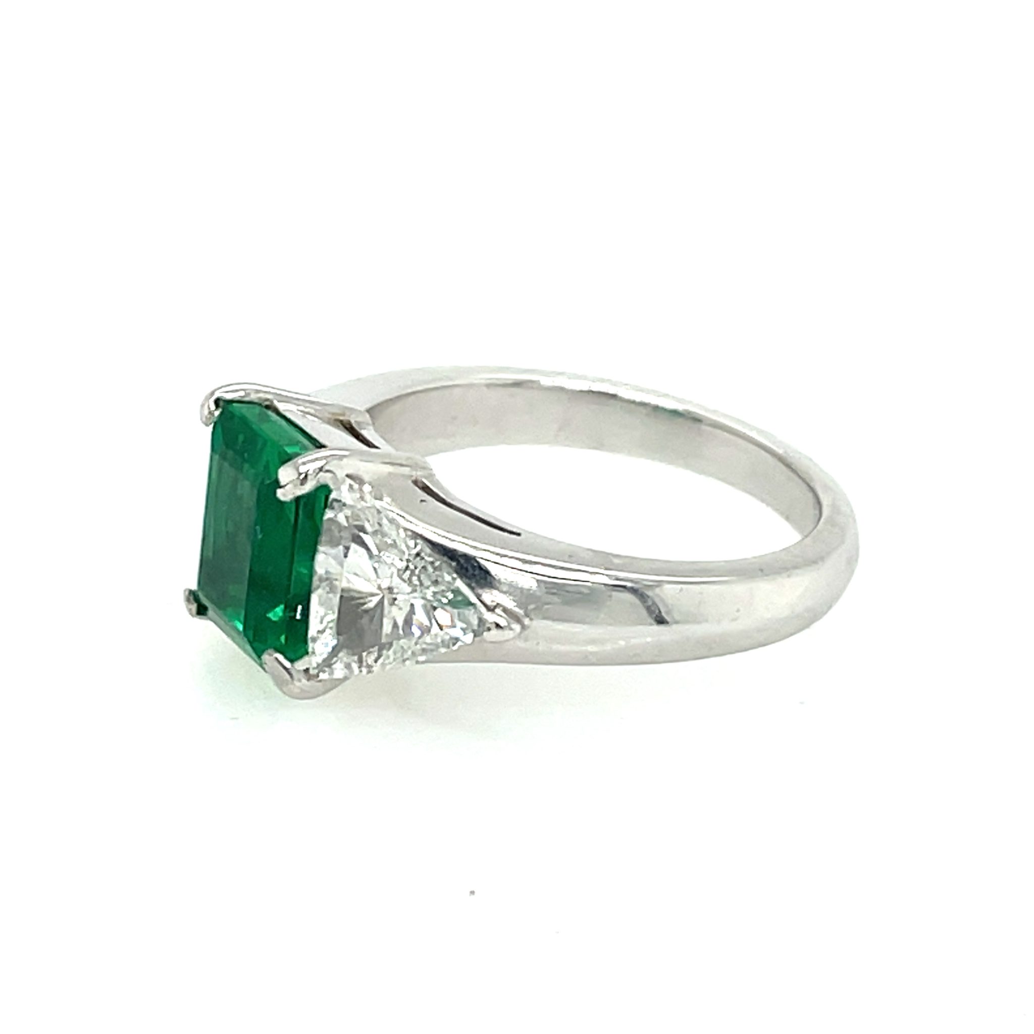 Smaragd Ring Gr.51 ca. 1,20 ct Diamanten Weißgold 750/18K - Bild 2