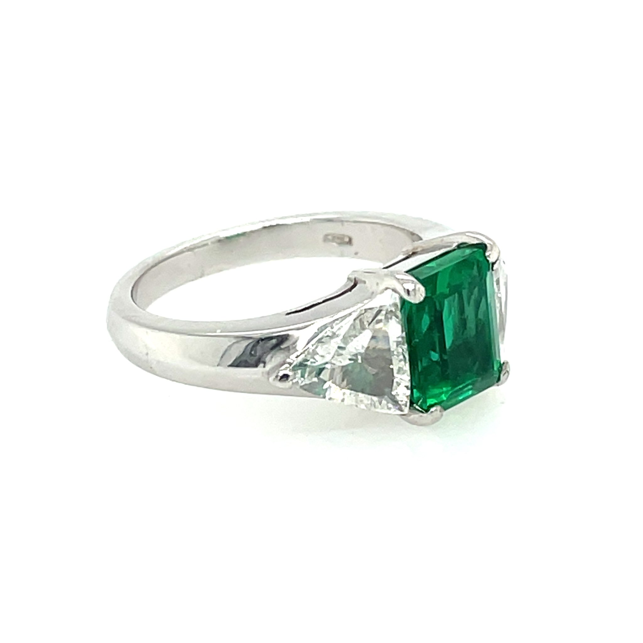 Smaragd Ring Gr.51 ca. 1,20 ct Diamanten Weißgold 750/18K - Bild 3