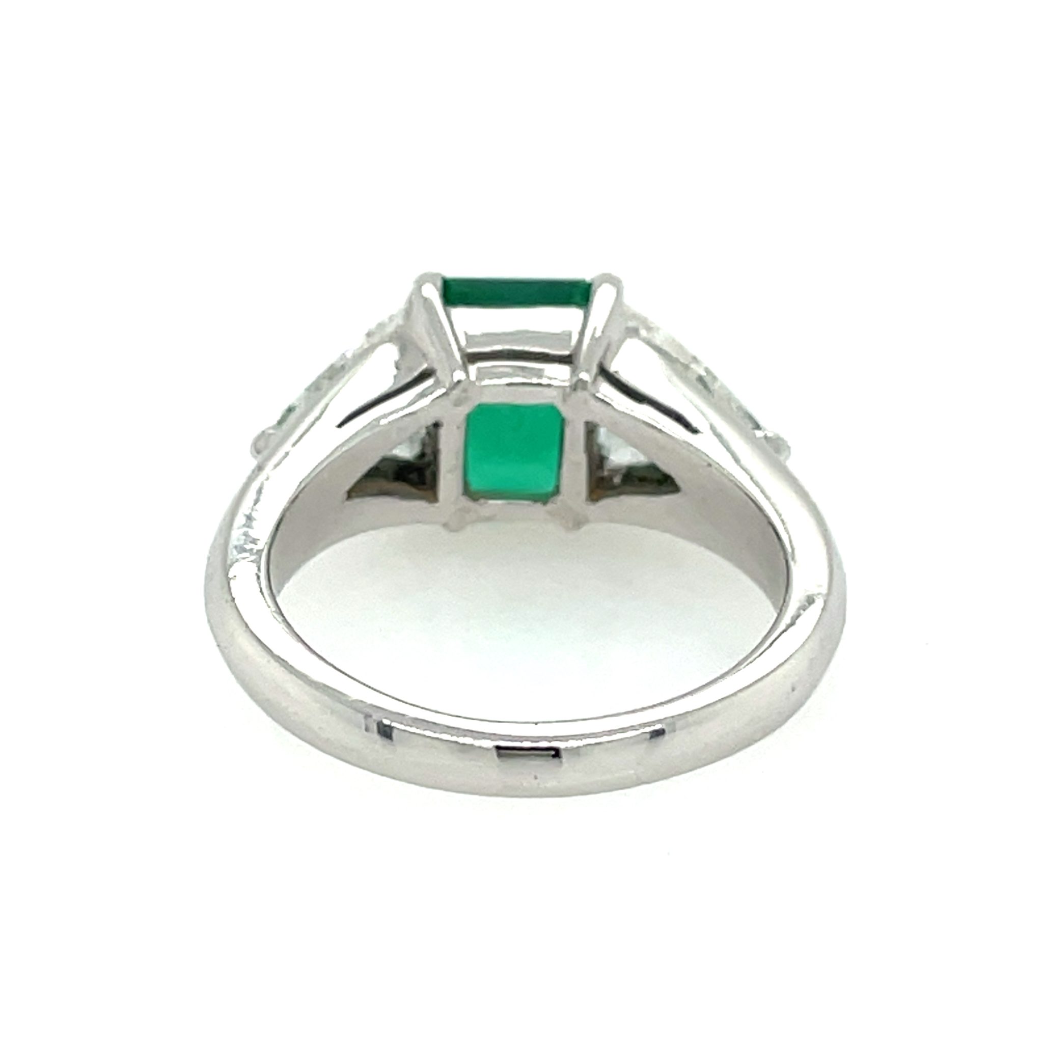 Smaragd Ring Gr.51 ca. 1,20 ct Diamanten Weißgold 750/18K - Bild 6
