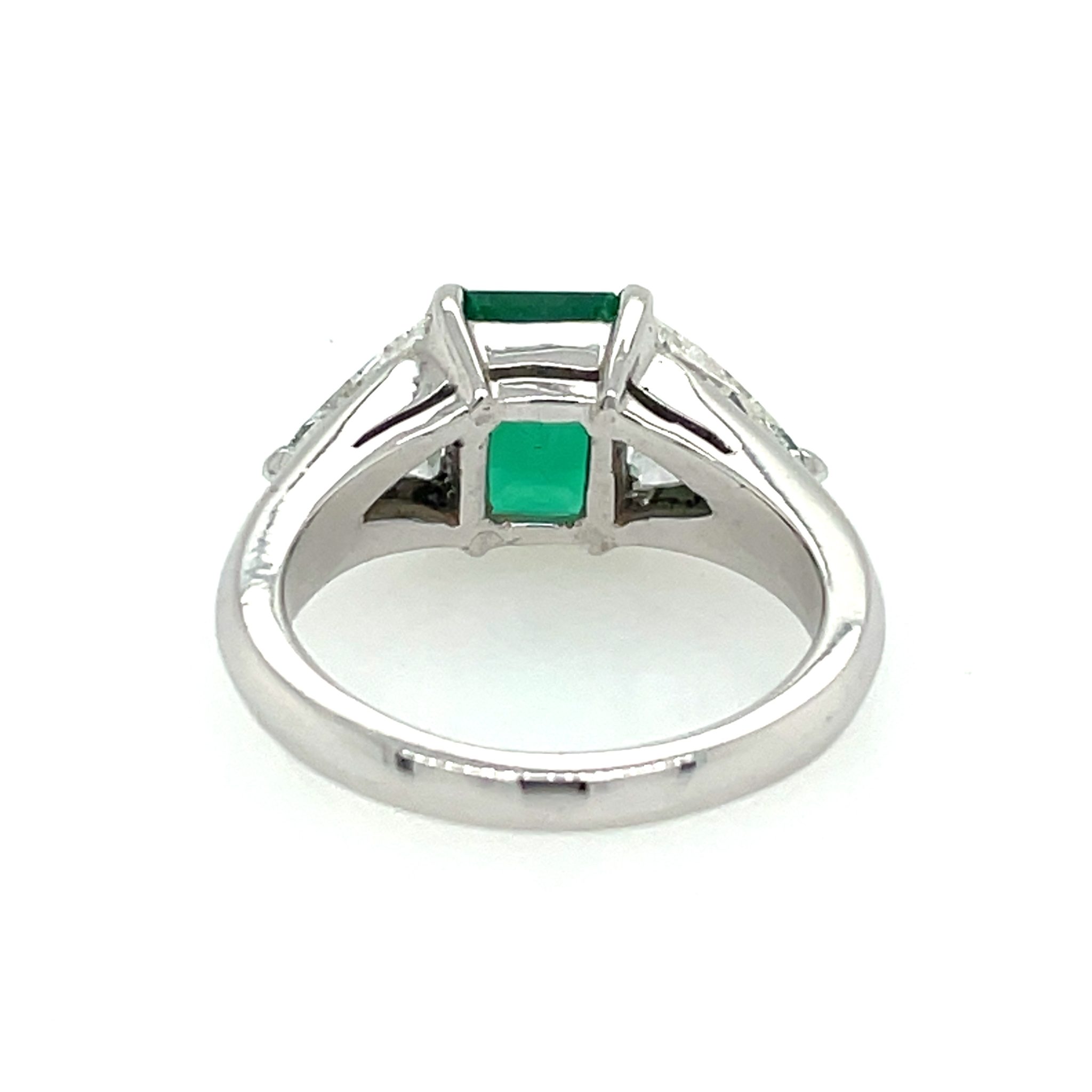 Smaragd Ring Gr.51 ca. 1,20 ct Diamanten Weißgold 750/18K - Bild 7