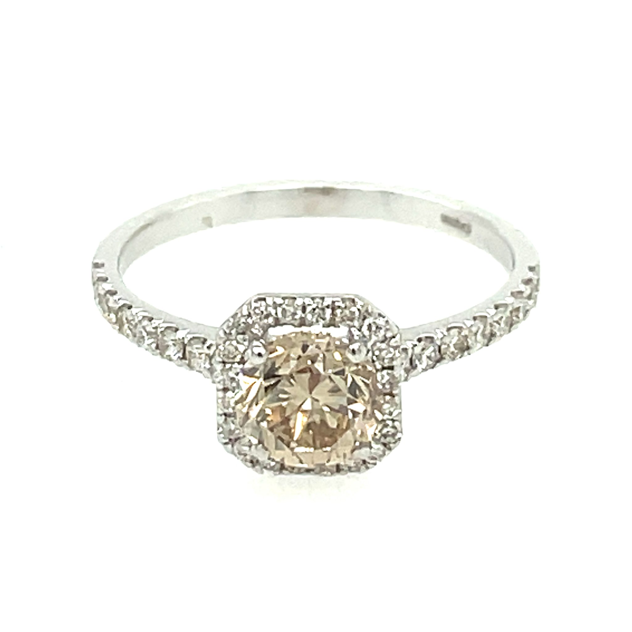 Solitärring Gr.53 0,90ct Diamant Weißgold 585/ 14K AIG Zertifikat