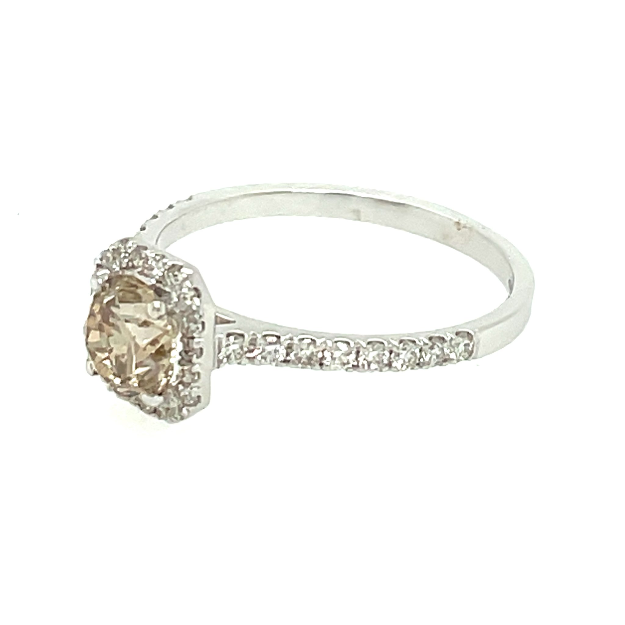 Solitärring Gr.53 0,90ct Diamant Weißgold 585/ 14K AIG Zertifikat - Bild 2