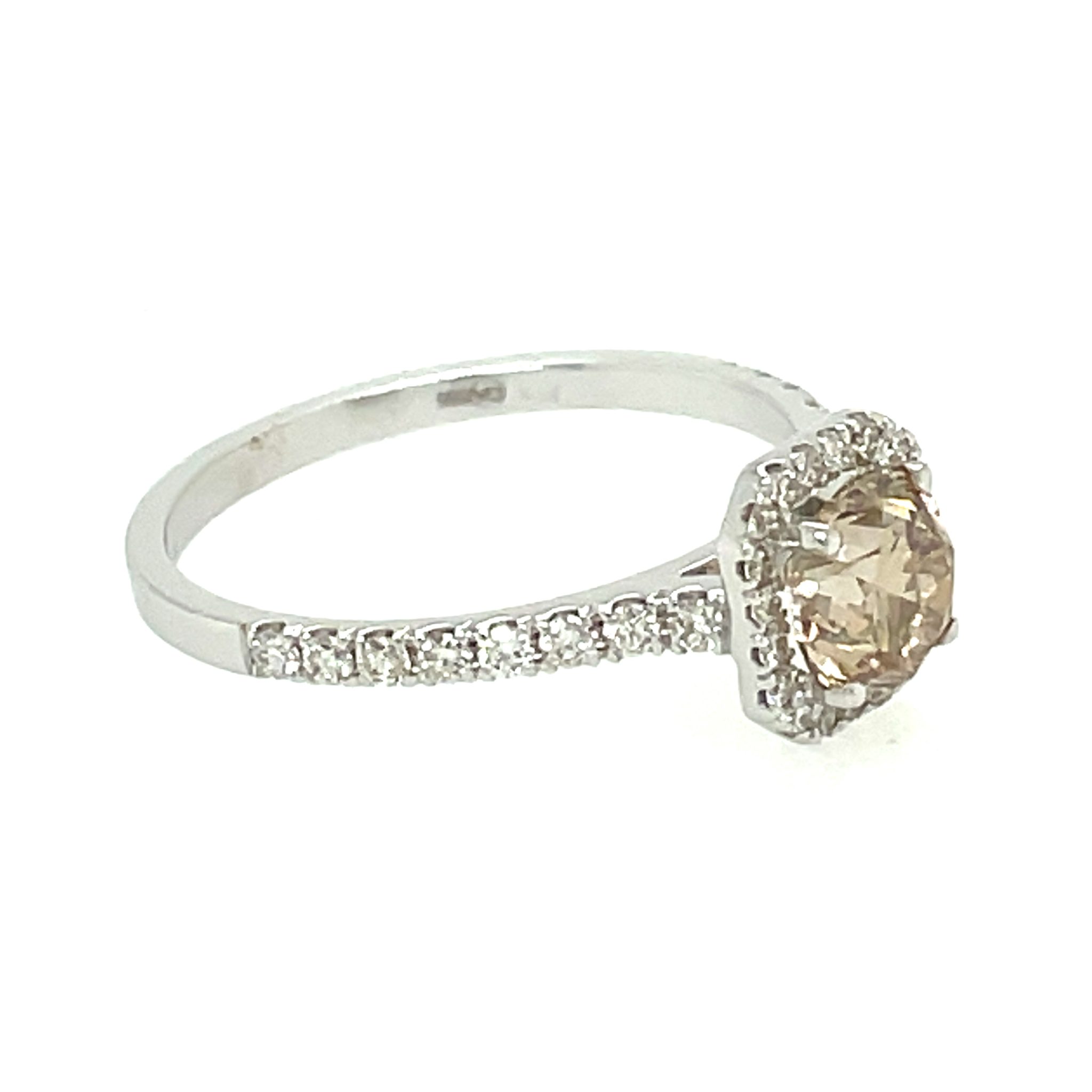 Solitärring Gr.53 0,90ct Diamant Weißgold 585/ 14K AIG Zertifikat - Bild 3