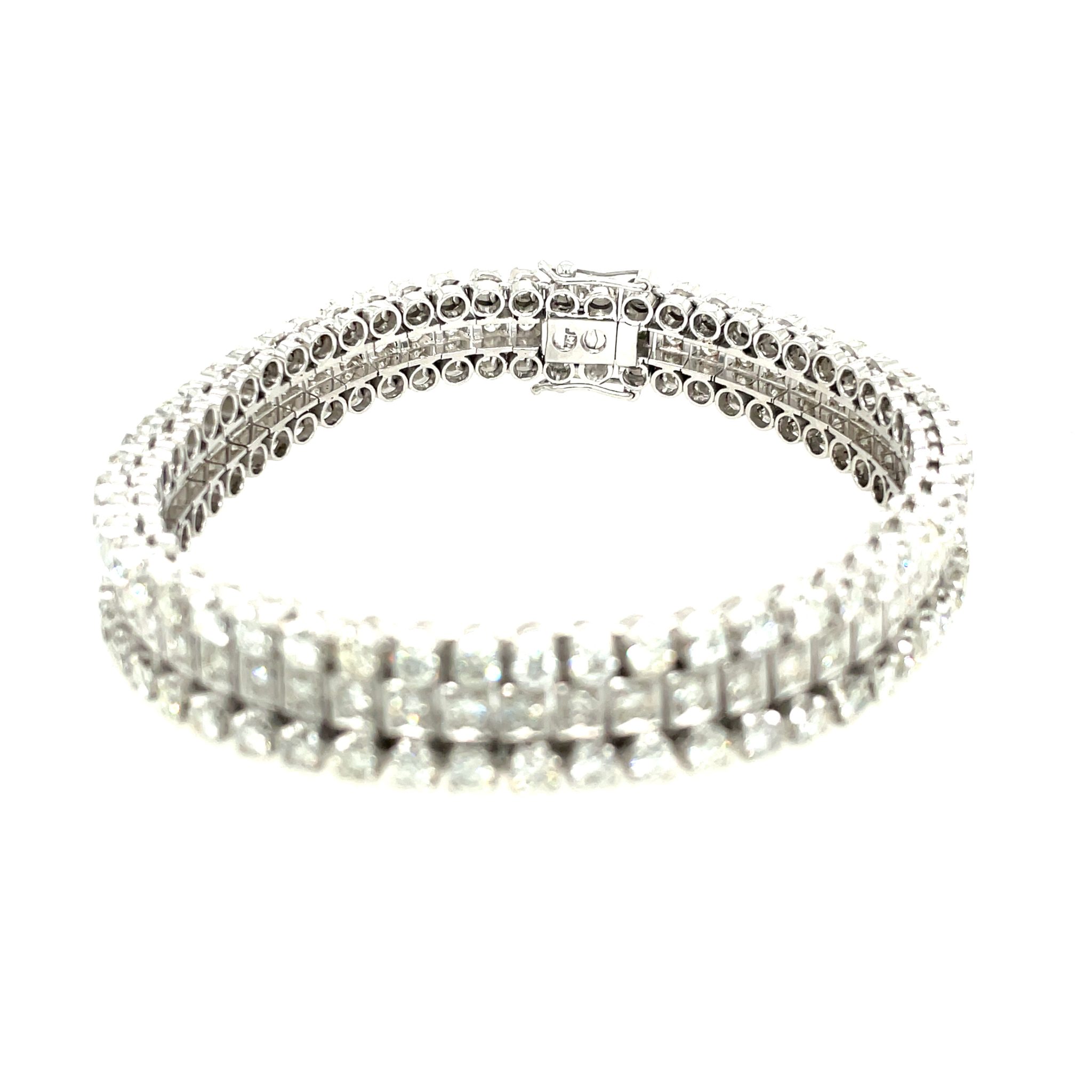 Diamant Armband 18,3cm ca. 8,50ct Diamanten Weißgold 750/ 18K - Bild 2