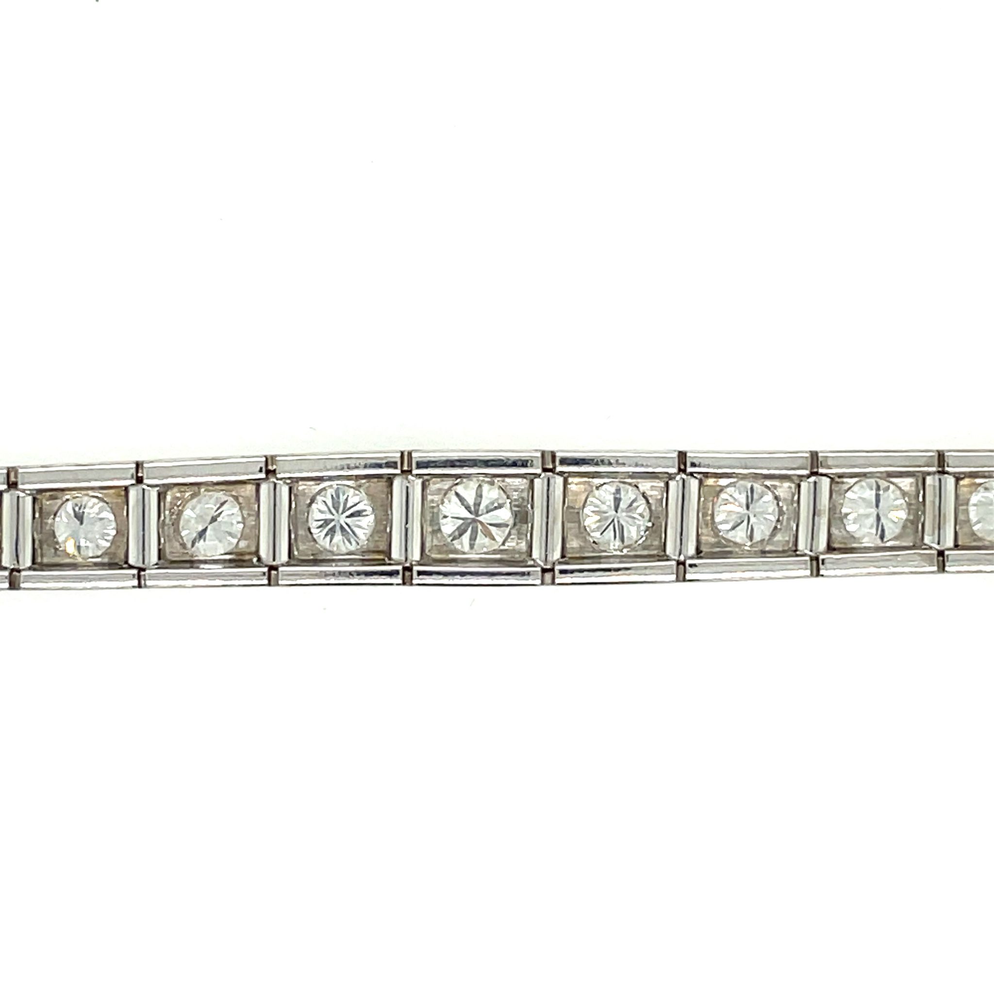 Tennisarmband 19cm ca.6ct Diamanten Weißgold 585/ 14K - Bild 4