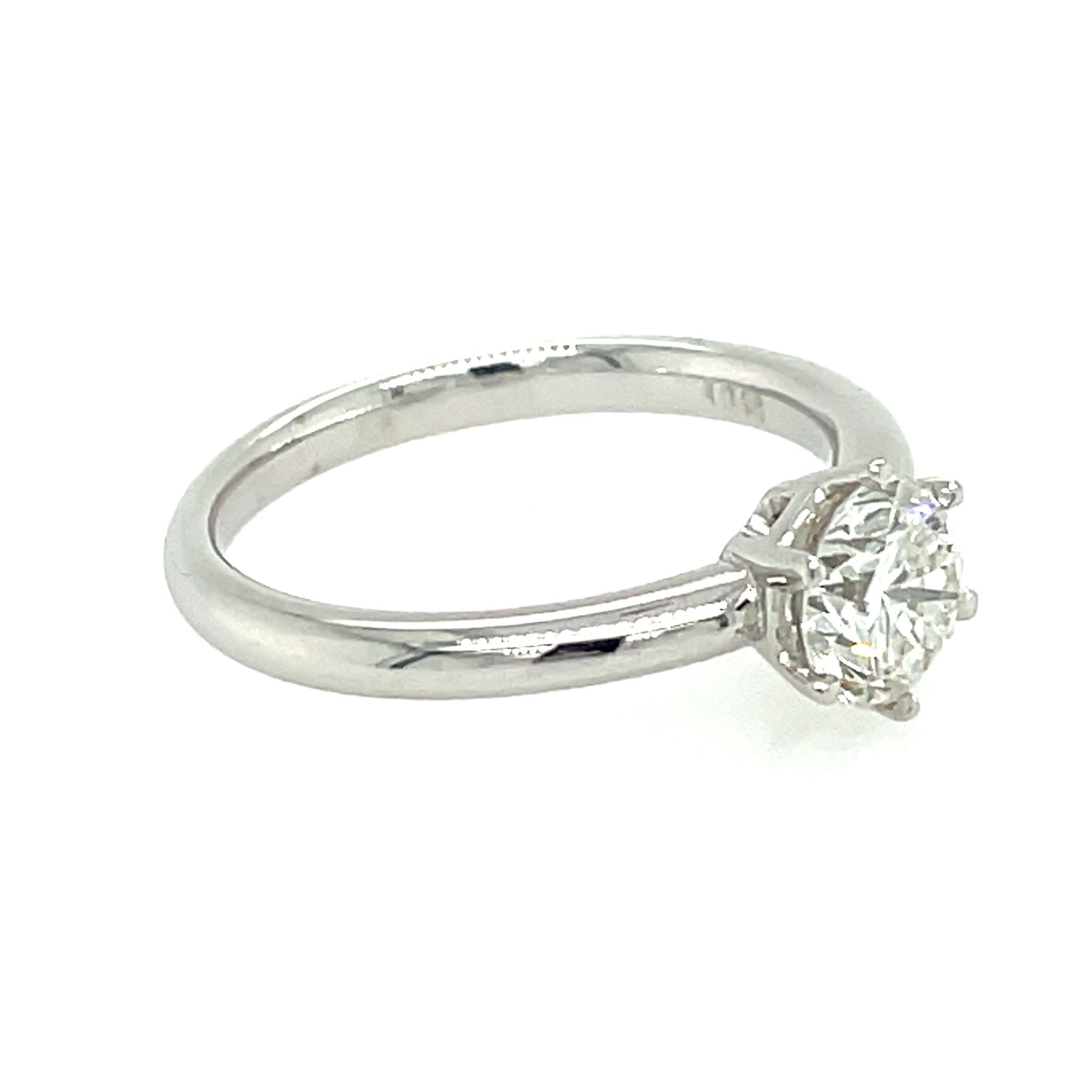 Solitärring Gr. 54,5 1,04 ct Diamant Weißgold 750/ 18K DPL Zertifikat - Bild 3
