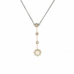 Collier 46,5 cm ca. 1,35 ct Diamanten Weißgold 14K Platin 900 - Bild 3 Vorschau