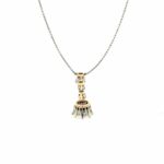 Collier 46,5 cm ca. 1,35 ct Diamanten Weißgold 14K Platin 900 - Bild 4 Vorschau