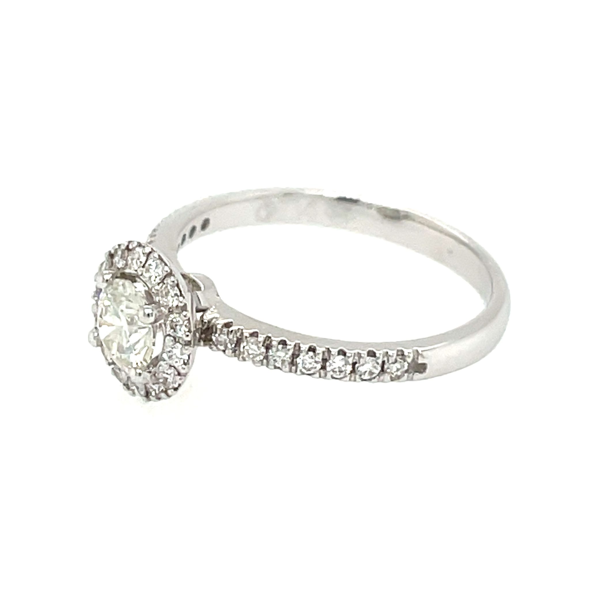 Solitärring Gr. 56 0,52ct Diamant Weißgold 585/ 14K AIG Zertifikat - Bild 2