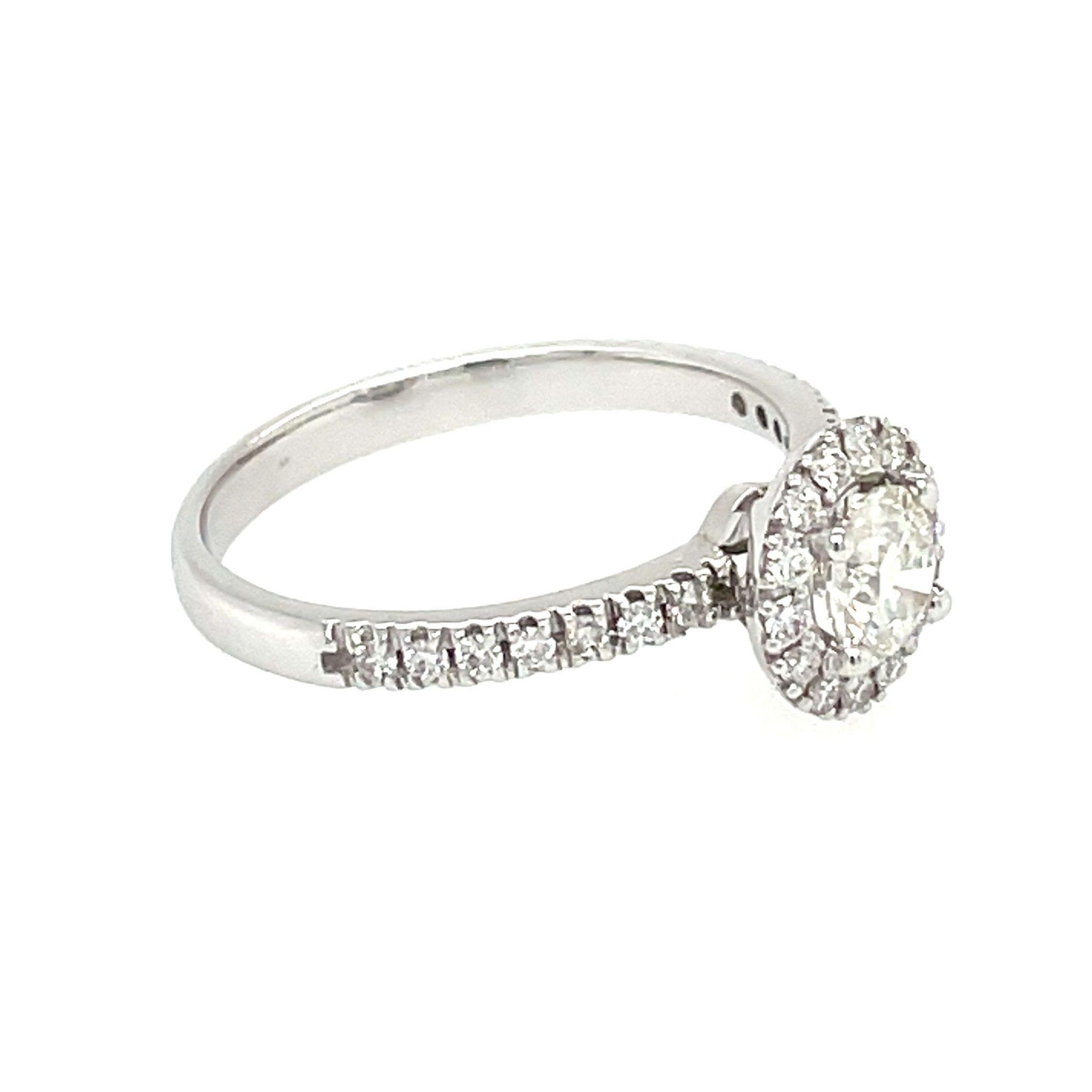 Solitärring Gr. 56 0,52ct Diamant Weißgold 585/ 14K AIG Zertifikat - Bild 3