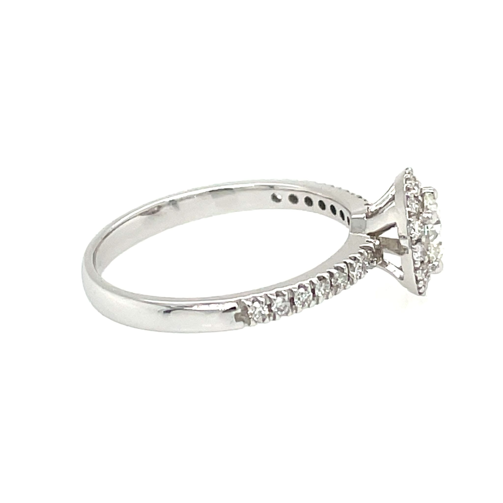 Solitärring Gr. 56 0,52ct Diamant Weißgold 585/ 14K AIG Zertifikat - Bild 5