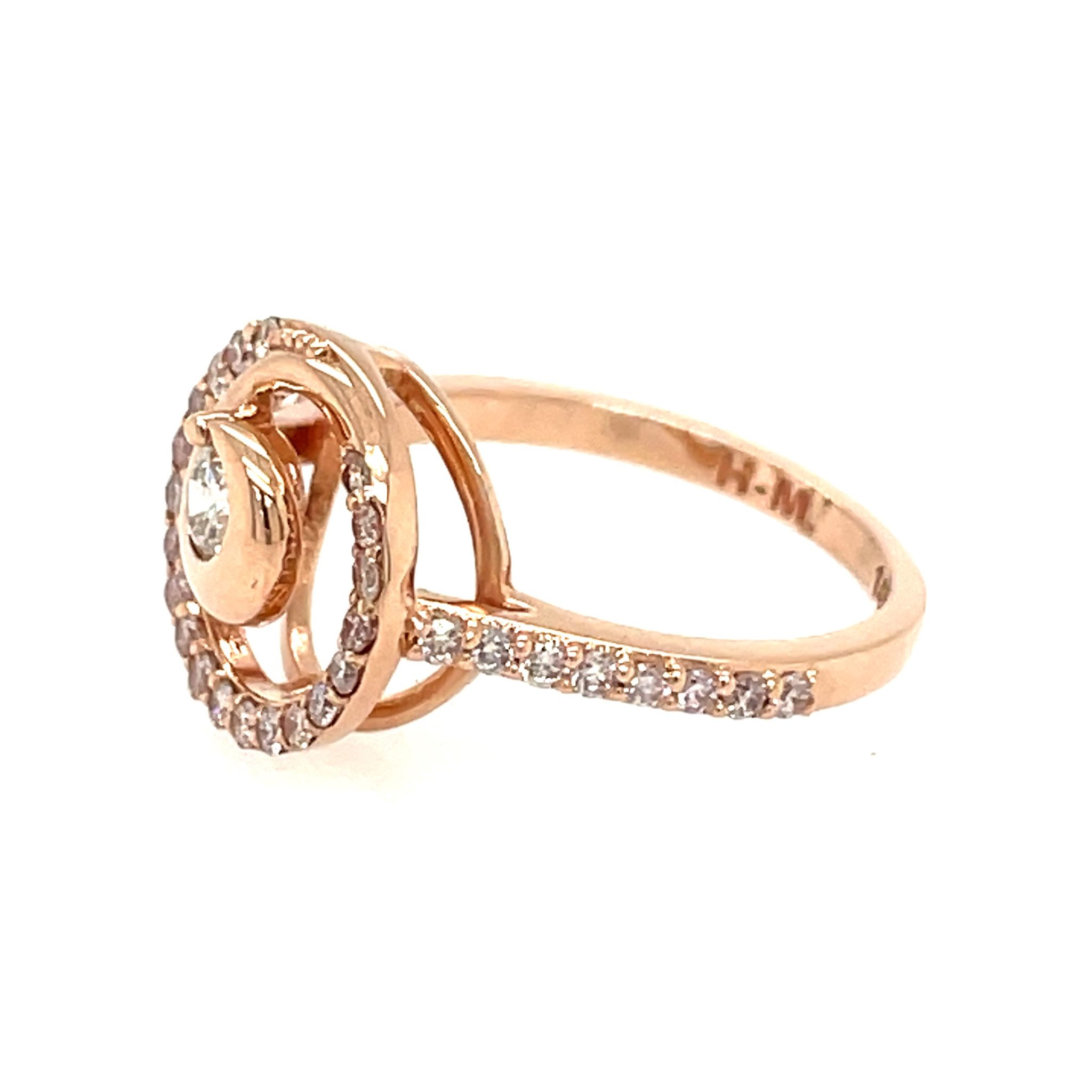 Diamant Ring Gr. 53 0,25 ct Brillant Roségold 585/ 14K AIG Zertifikat - Bild 2