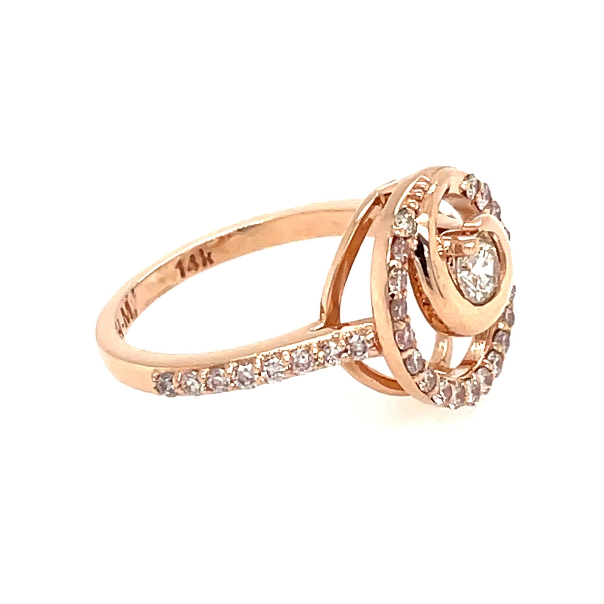 Diamant Ring Gr. 53 0,25 ct Brillant Roségold 585/ 14K AIG Zertifikat - Bild 3