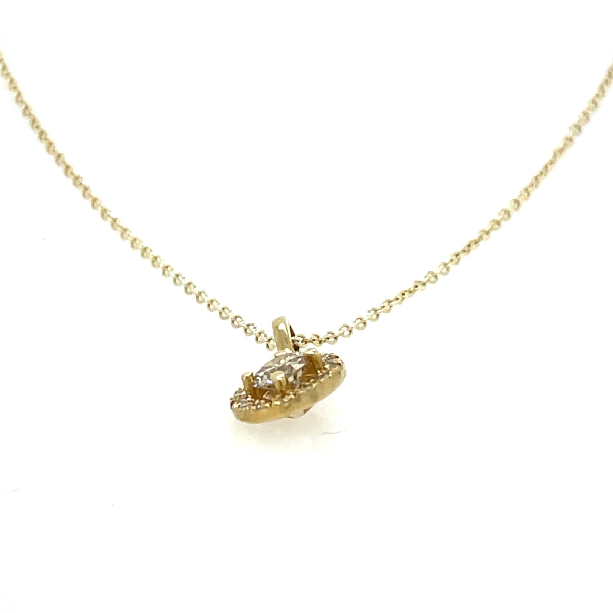 Ankerkette 42cm 0,27ct Diamant Gelbgold 585/ 14K AIG Zertifikat - Bild 2