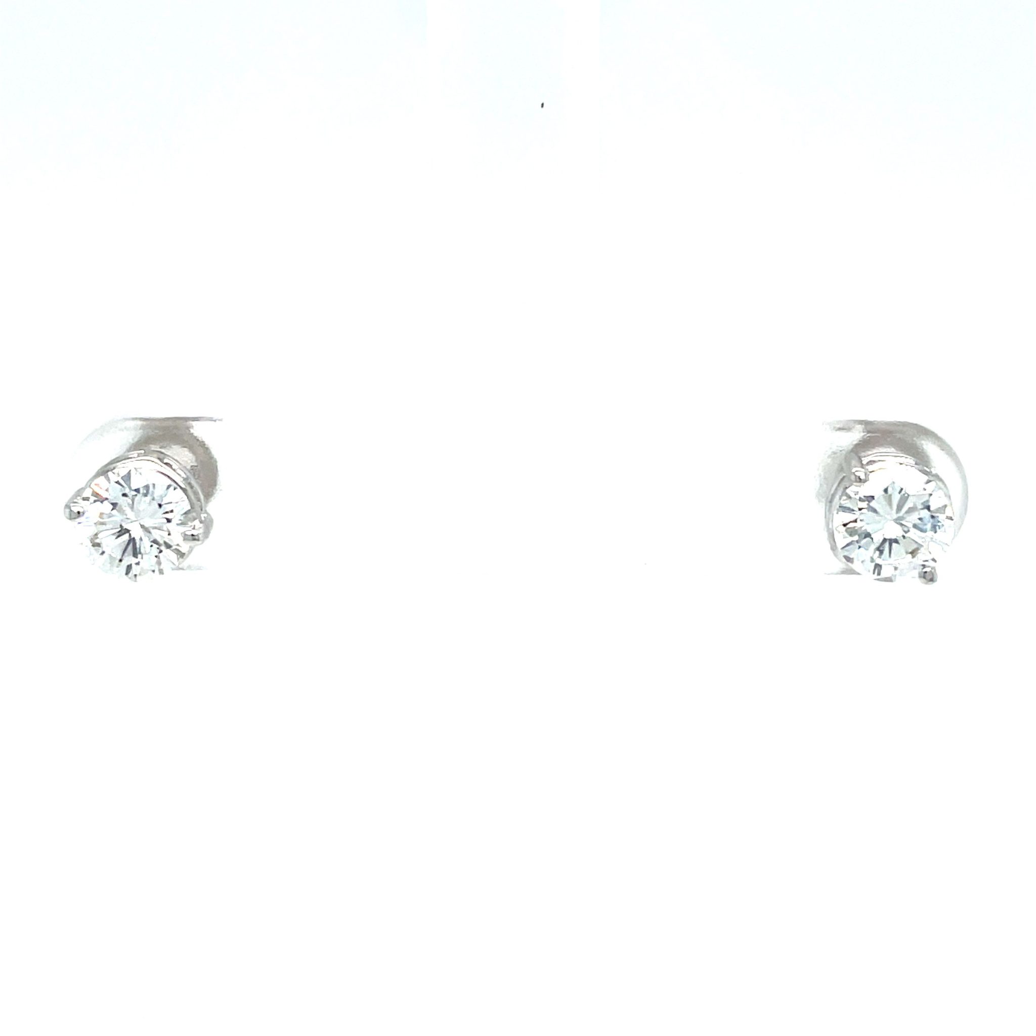 Solitärohrstecker 1,18 ct Diamanten Weißgold 750/ 18K HRD Zertifikat
