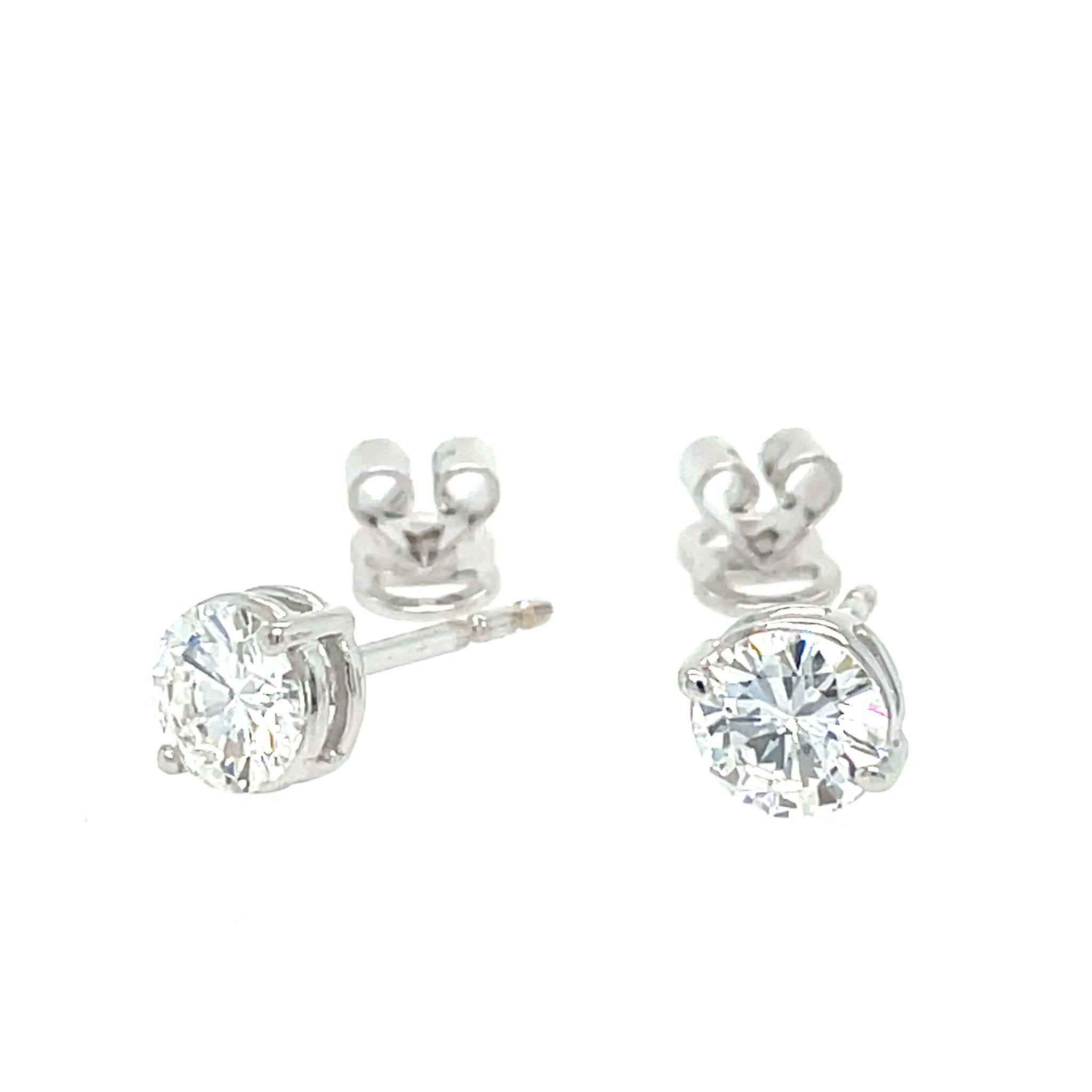 Solitärohrstecker 1,18 ct Diamanten Weißgold 750/ 18K HRD Zertifikat - Bild 7