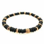 Scheiben Onyx Armband Flexibel 20 cm ca.0,10ct Diamanten Roségold 750/ 18K Vorschau