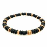 Scheiben Onyx Armband Flexibel 20 cm ca.0,10ct Diamanten Roségold 750/ 18K - Bild 2 Vorschau