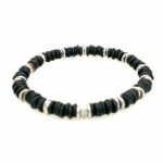 Spiralen Onyx Armband Flexibel 20 cm ca.0,10ct Diamanten Weißgold 750/ 18K - Bild 2 Vorschau