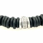 Spiralen Onyx Armband Flexibel 20 cm ca.0,10ct Diamanten Weißgold 750/ 18K - Bild 3 Vorschau