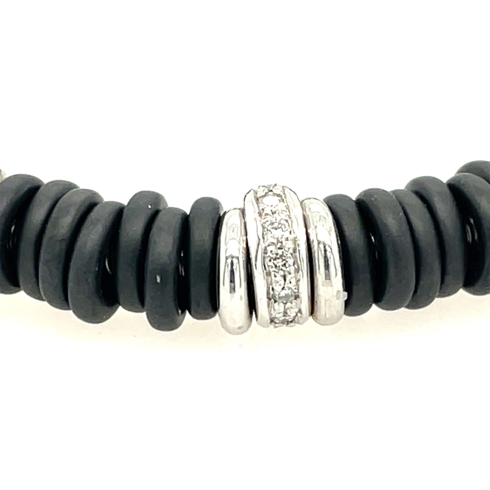 Spiralen Onyx Armband Flexibel 20 cm ca.0,10ct Diamanten Weißgold 750/ 18K - Bild 3