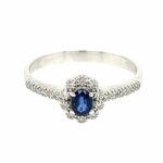 Entourage Saphir Ring Gr. 54 ca. 0,31 ct Diamanten Weißgold 750/ 18K Vorschau