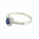 Entourage Saphir Ring Gr. 54 ca. 0,31 ct Diamanten Weißgold 750/ 18K - Bild 2 Vorschau