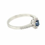Entourage Saphir Ring Gr. 54 ca. 0,31 ct Diamanten Weißgold 750/ 18K - Bild 3 Vorschau