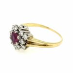 Entourage Rubin Ring Gr. 57 ca. 0,35 ct Diamanten Bicolor 585/ 14K - Bild 2 Vorschau