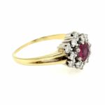 Entourage Rubin Ring Gr. 57 ca. 0,35 ct Diamanten Bicolor 585/ 14K - Bild 3 Vorschau