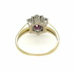 Entourage Rubin Ring Gr. 57 ca. 0,35 ct Diamanten Bicolor 585/ 14K - Bild 4 Vorschau