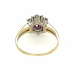 Entourage Rubin Ring Gr. 57 ca. 0,35 ct Diamanten Bicolor 585/ 14K - Bild 5 Vorschau
