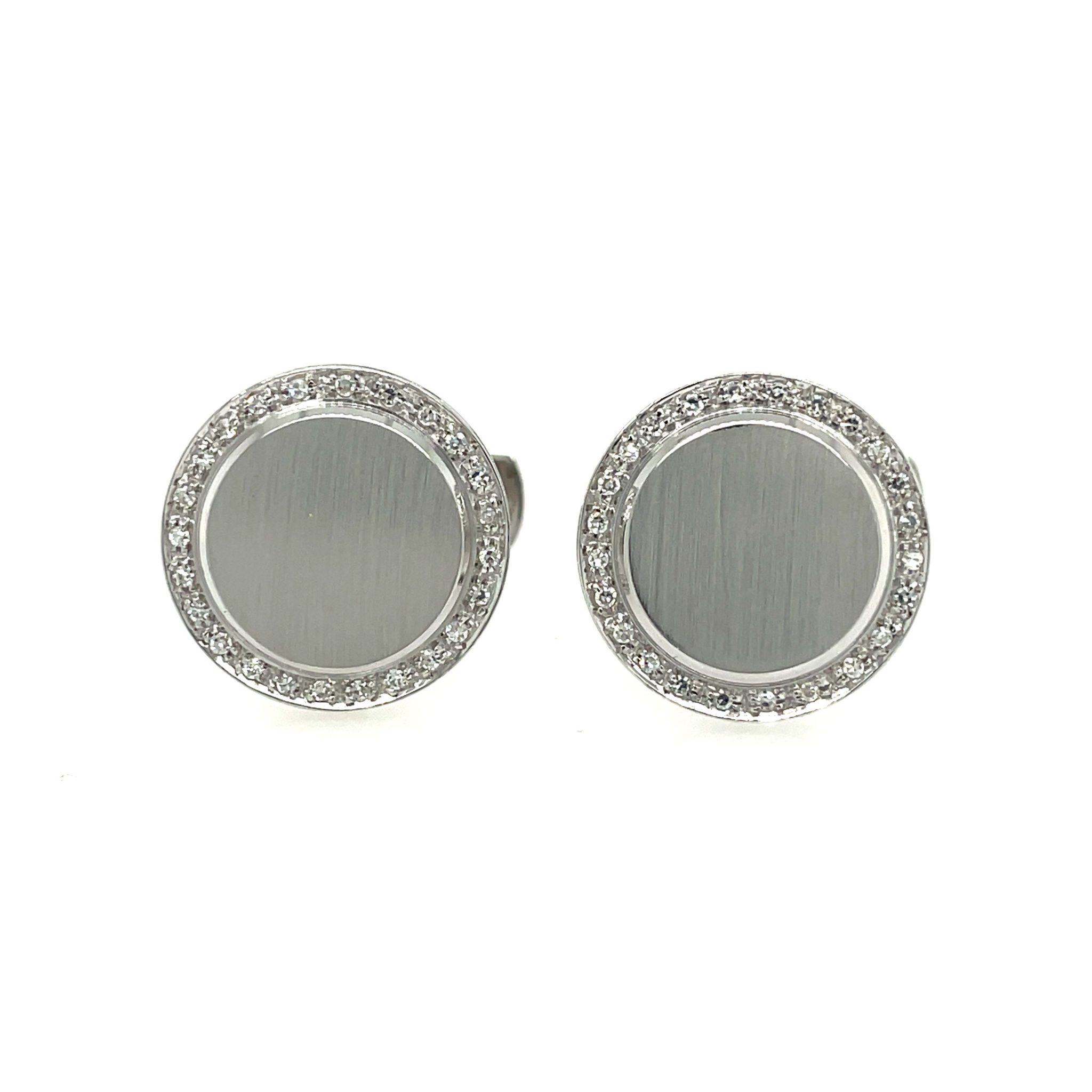 Manschettenknöpfe ca. 0,50 ct Diamanten Weißgold 750/ 18K