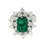 Entourage Ring Beryll Gr. 55 ca. 1,60 ct Diamanten Weißgold 750/ 18K Vorschau
