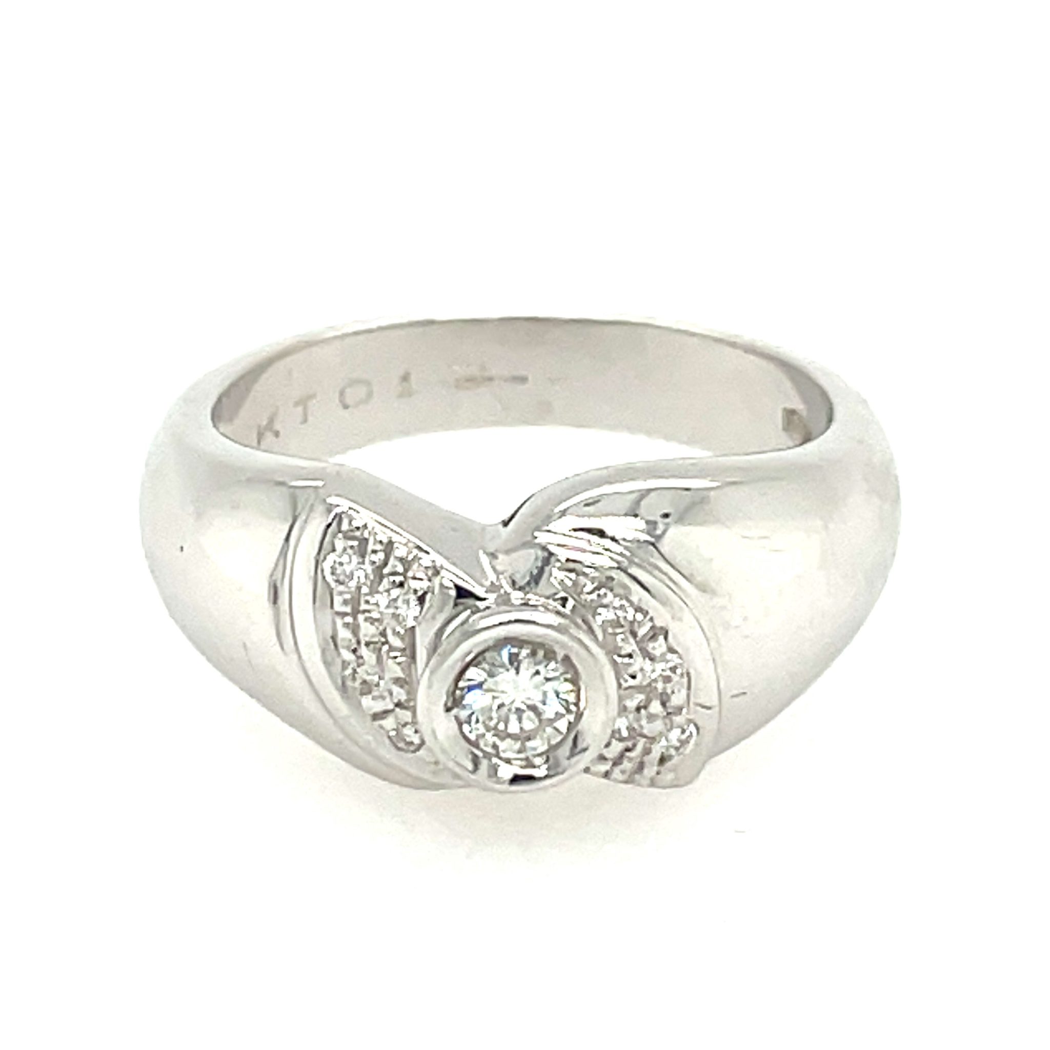 Solitärring Gr. 55 ca. 0,20ct Diamanten Weißgold 750/ 18K