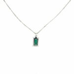 Smaragd Kette 45 cm kleiner Diamant Weißgold 750/ 18K - Bild 3 Vorschau
