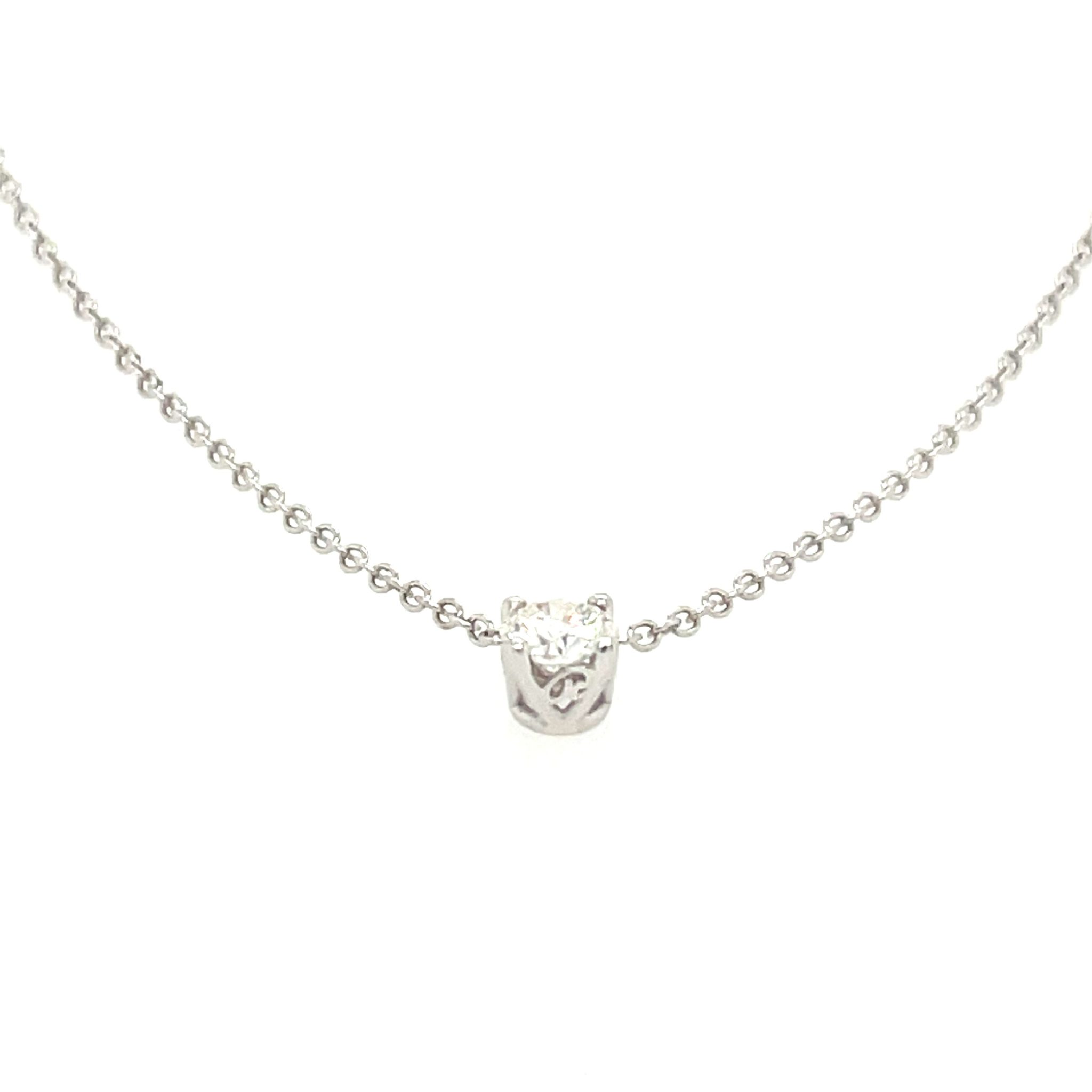 Rüschenbeck Kette mit Solitäranhänger 44 cm 0,30 ct Diamant Weißgold 18K GIA Zertifikat - Bild 6