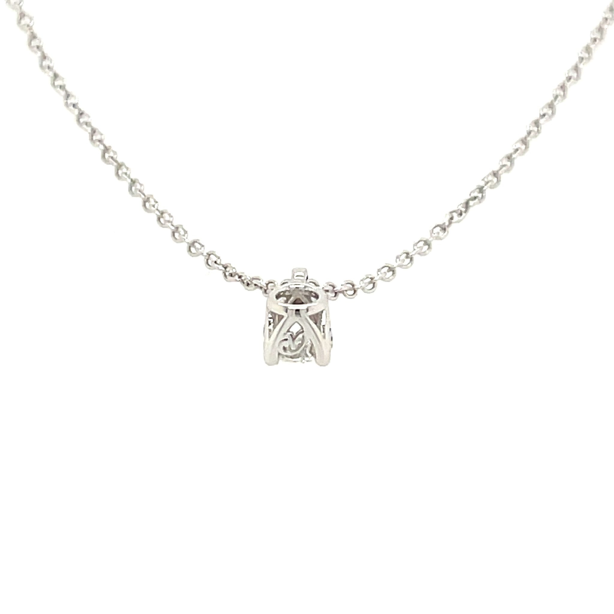 Rüschenbeck Kette mit Solitäranhänger 44 cm 0,30 ct Diamant Weißgold 18K GIA Zertifikat - Bild 3