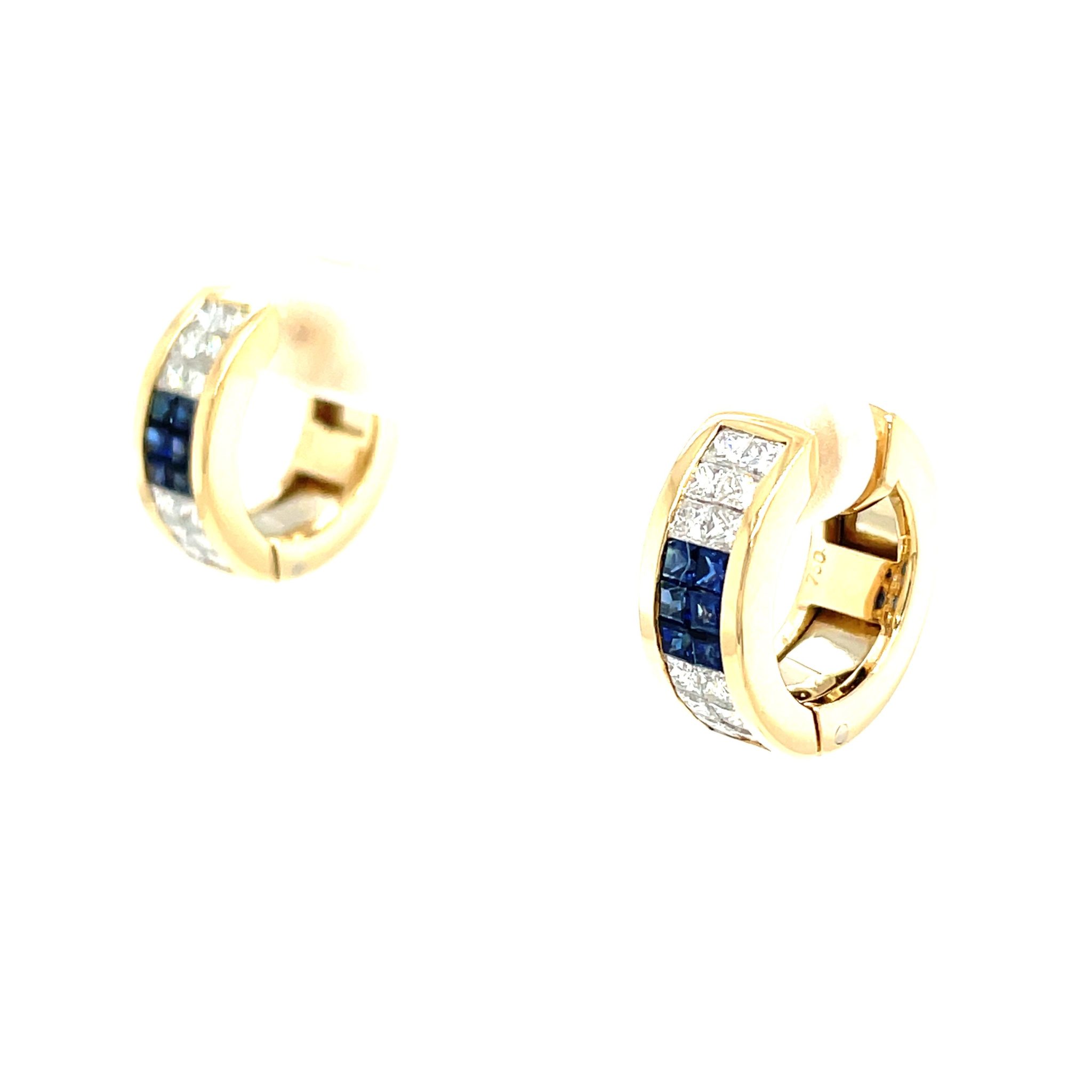 Wempe Saphir Creolen ca. 0,50 ct Diamanten Gelbgold 750/ 18K - Bild 2