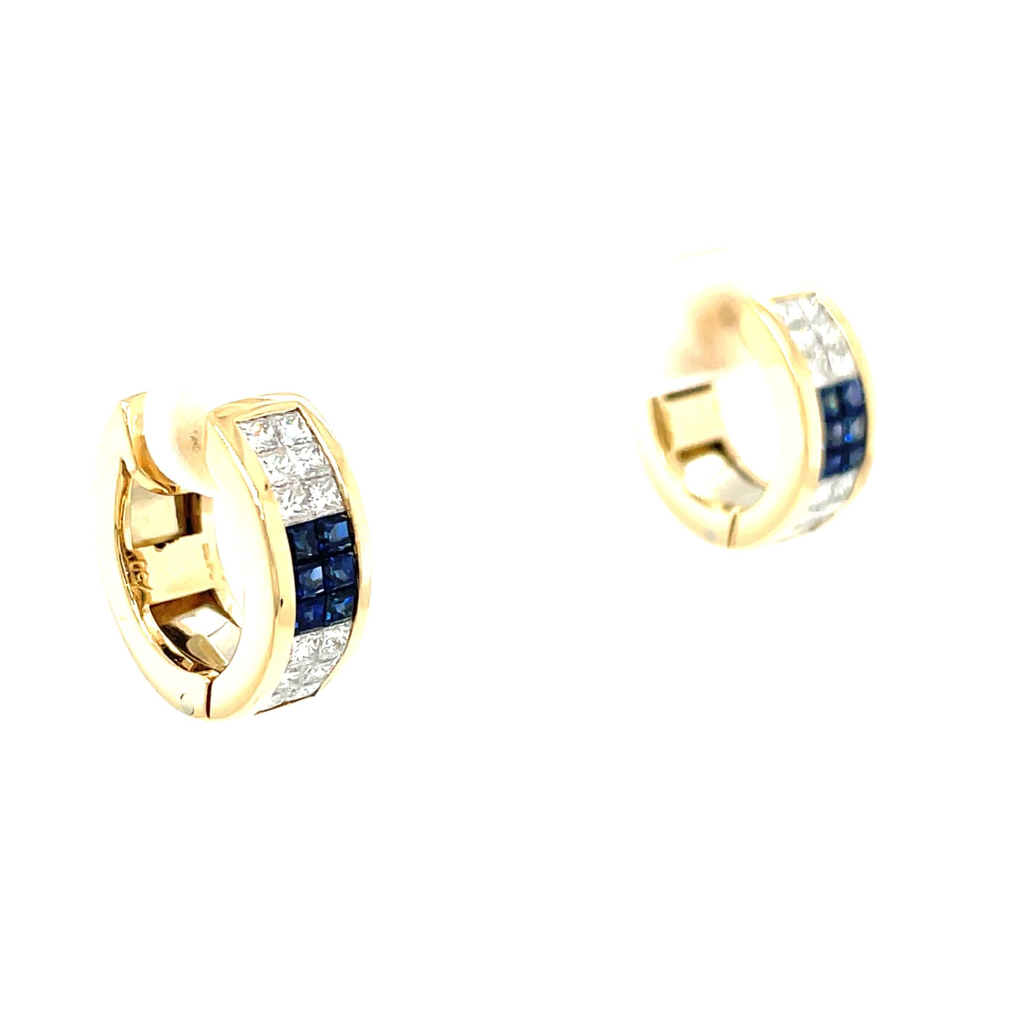 Wempe Saphir Creolen ca. 0,50 ct Diamanten Gelbgold 750/ 18K - Bild 3