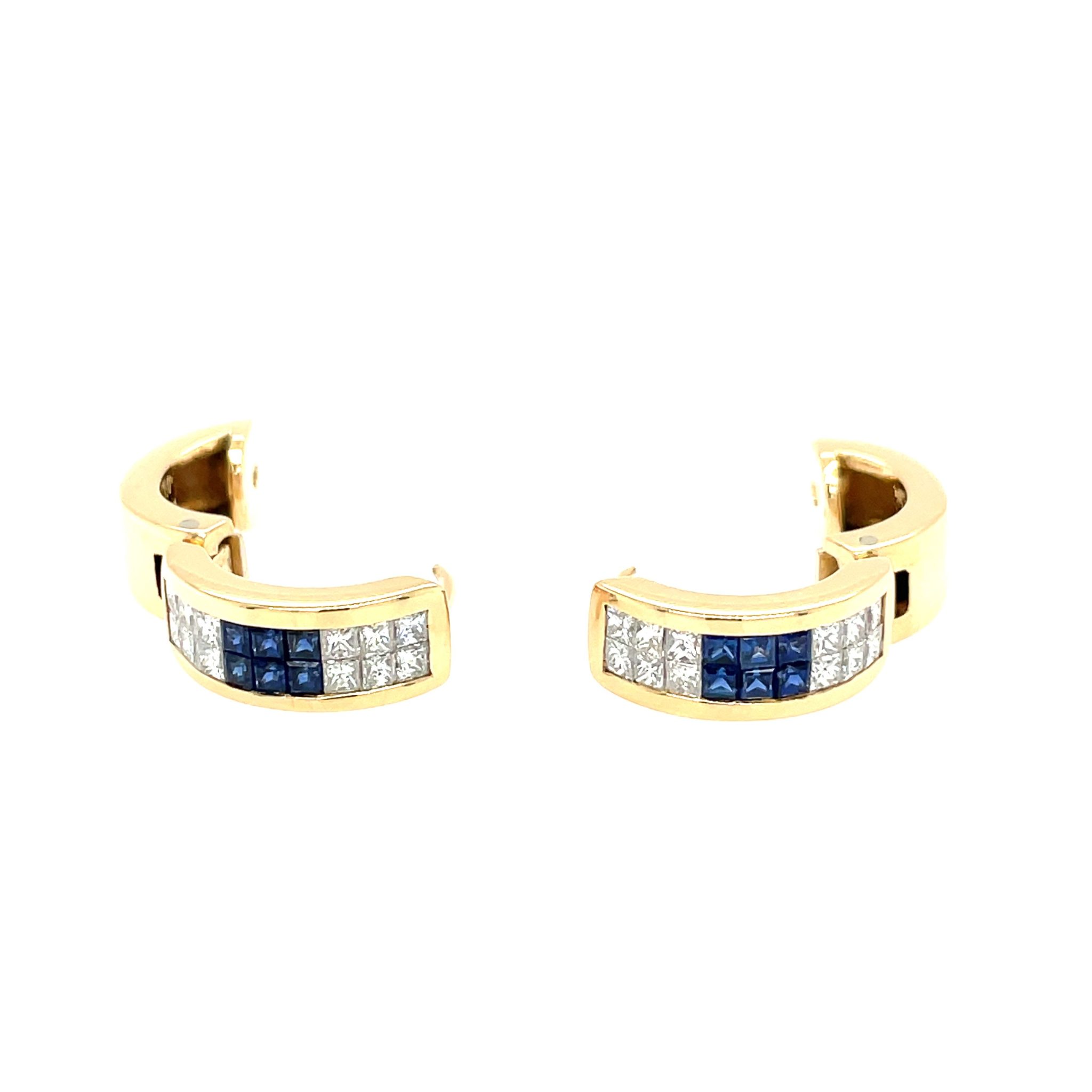 Wempe Saphir Creolen ca. 0,50 ct Diamanten Gelbgold 750/ 18K - Bild 5