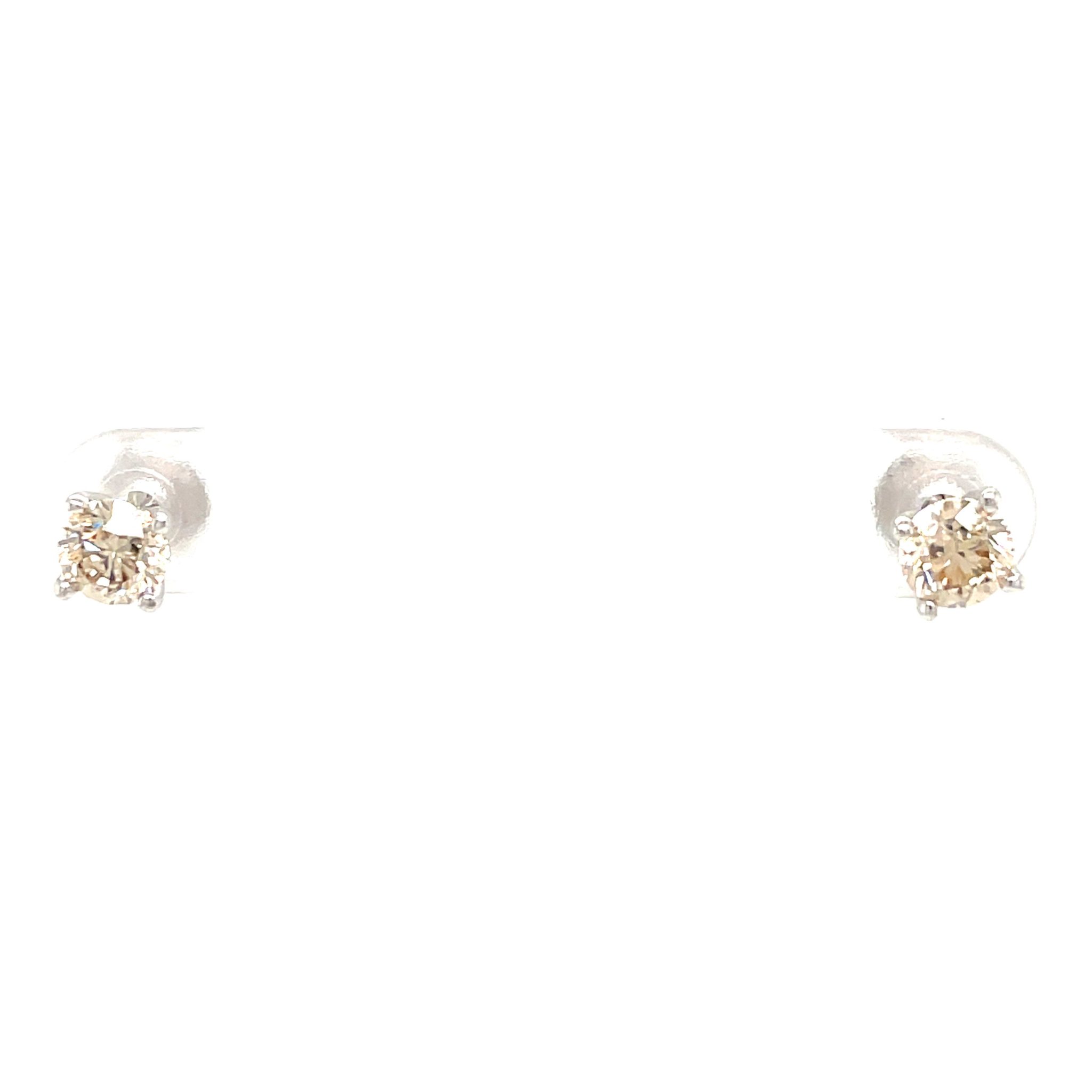 Solitärohrstecker 1,0 ct Diamanten Weißgold 585/ 14K AIG Zertifikat