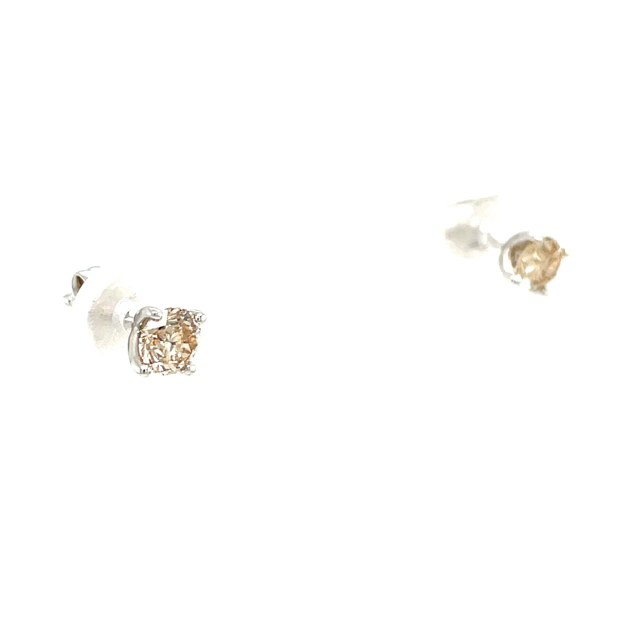 Solitärohrstecker 1,0 ct Diamanten Weißgold 585/ 14K AIG Zertifikat - Bild 3