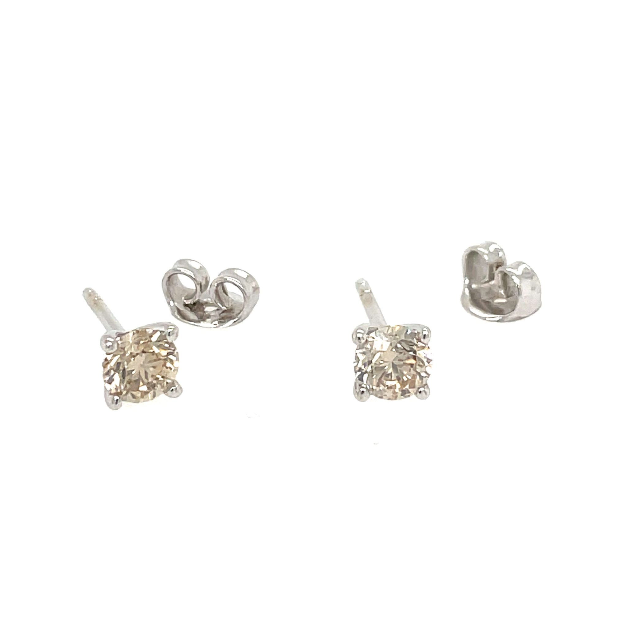 Solitärohrstecker 1,0 ct Diamanten Weißgold 585/ 14K AIG Zertifikat - Bild 5