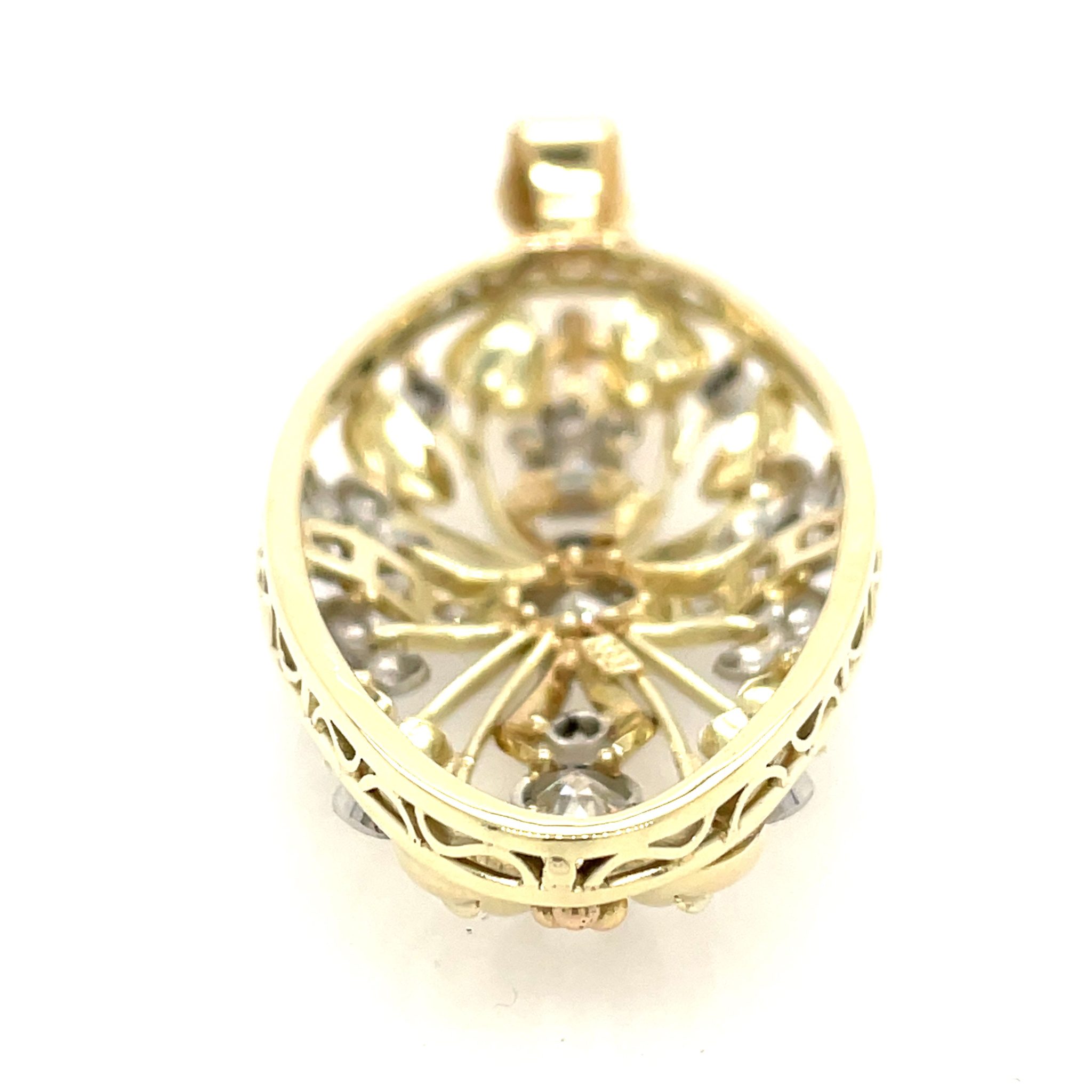 Art Deco Anhänger ca. 3,0ct Diamanten Bicolor 585/ 14K Handarbeit - Bild 5