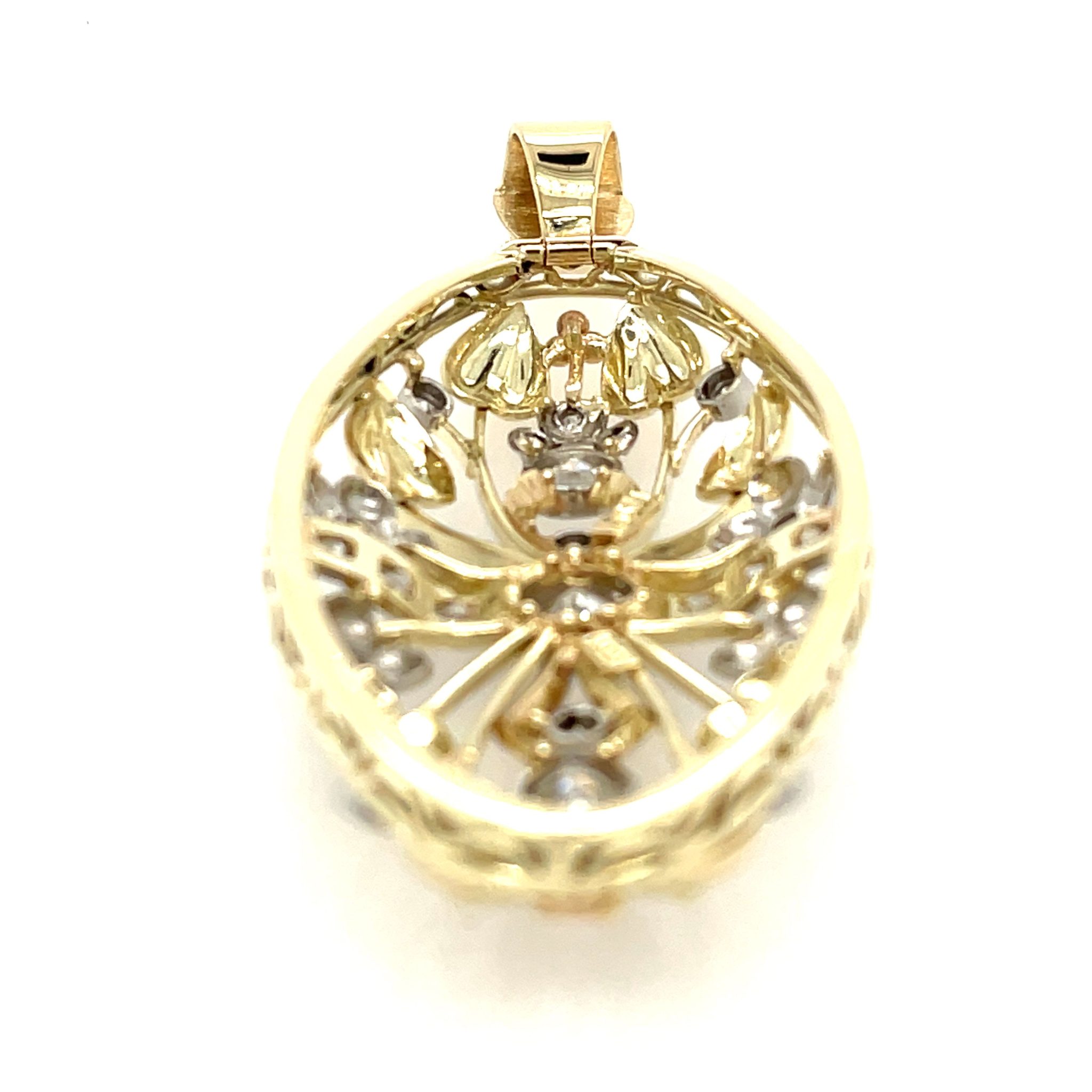 Art Deco Anhänger ca. 3,0ct Diamanten Bicolor 585/ 14K Handarbeit - Bild 6