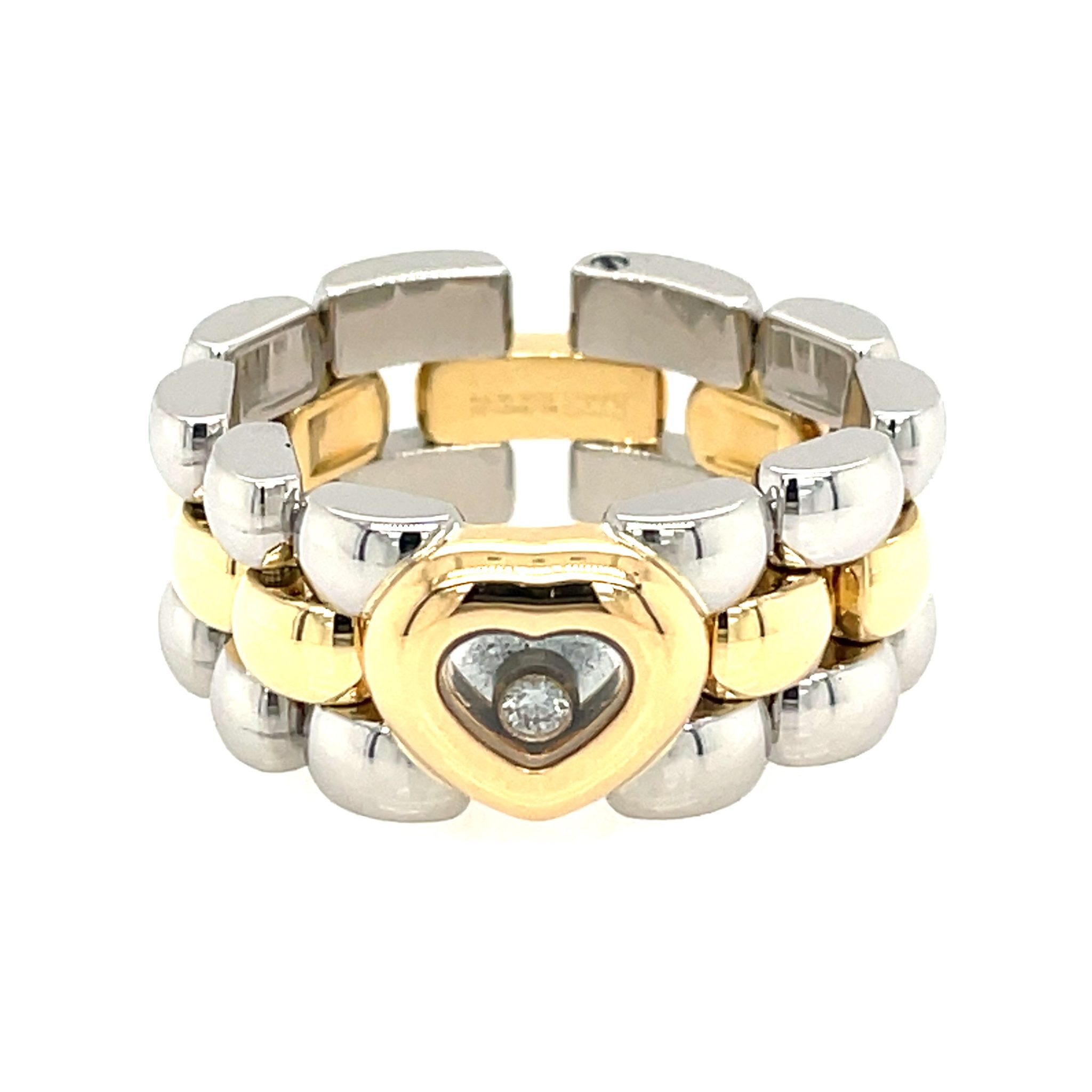 Chopard „Happy Diamonds Gstaad“ Ring Gr. 61 Stahl Gelbgold 18K