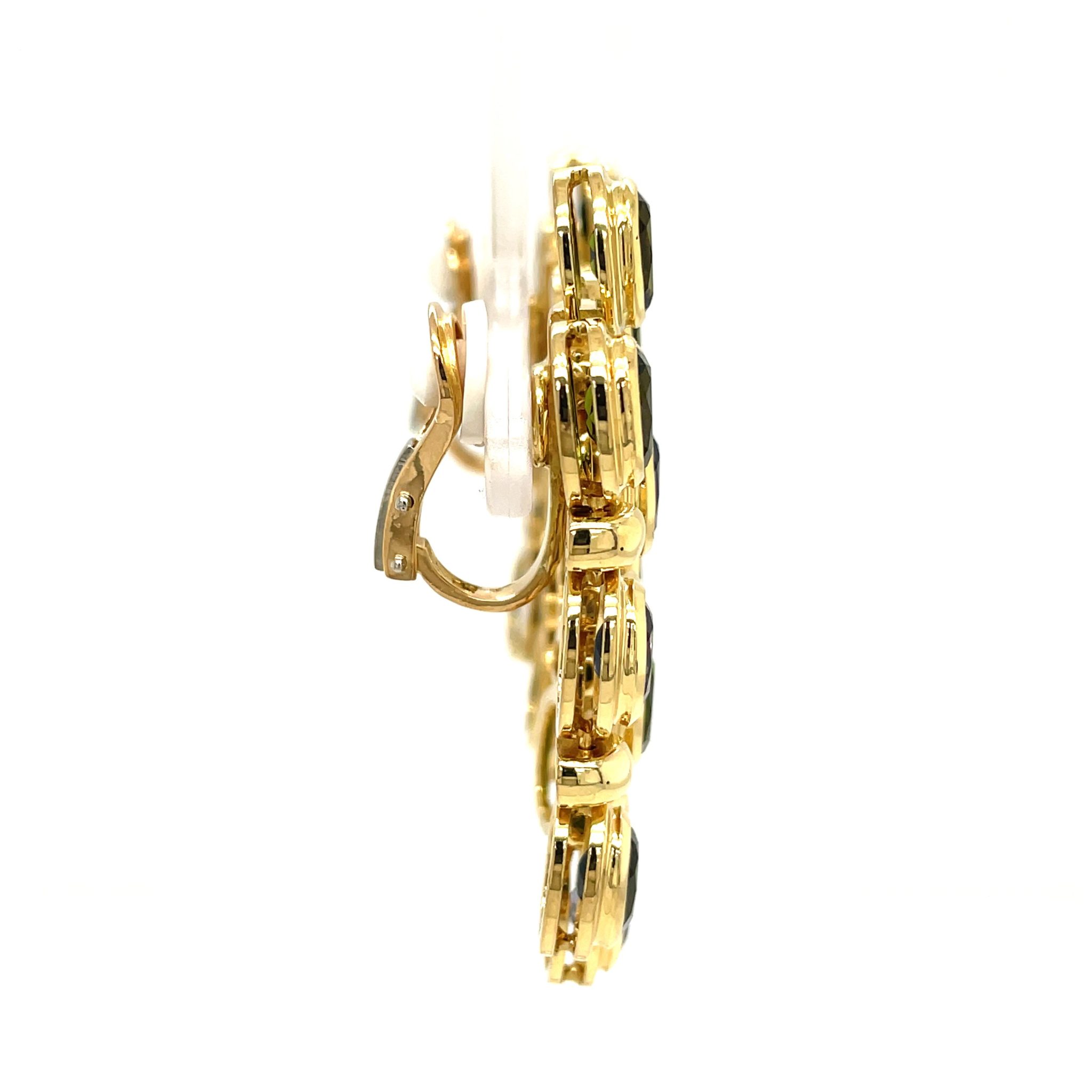 Turmalin Clipohrhänger ca. 14ct Saphire Gelbgold 750/ 18K - Bild 3