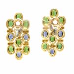 Turmalin Clipohrhänger ca. 14ct Saphire Gelbgold 750/ 18K - Bild 4 Vorschau